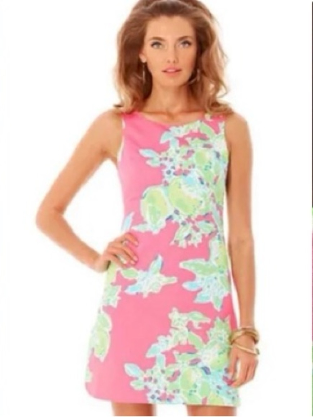 Lilly Pulitzer Delia Shift Dress in Hot Pink Lemonade